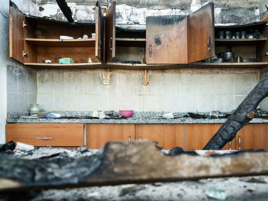 Residential fire restoration project in North Georgia home